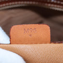 CELINE Macadam Hand Bag PVC 2way Brown Gold Tone Auth 207348V-12
