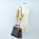 CELINE Macadam Hand Bag PVC 2way Brown Gold Tone Auth 207348V-28