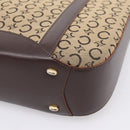 CELINE C Macadam Tote Bag Canvas Beige Gold Tone Auth 207349A-12