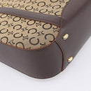 CELINE C Macadam Tote Bag Canvas Beige Gold Tone Auth 207349A-13
