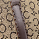 CELINE C Macadam Tote Bag Canvas Beige Gold Tone Auth 207349A-15