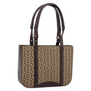 CELINE C Macadam Tote Bag Canvas Beige Gold Tone Auth 207349A-1