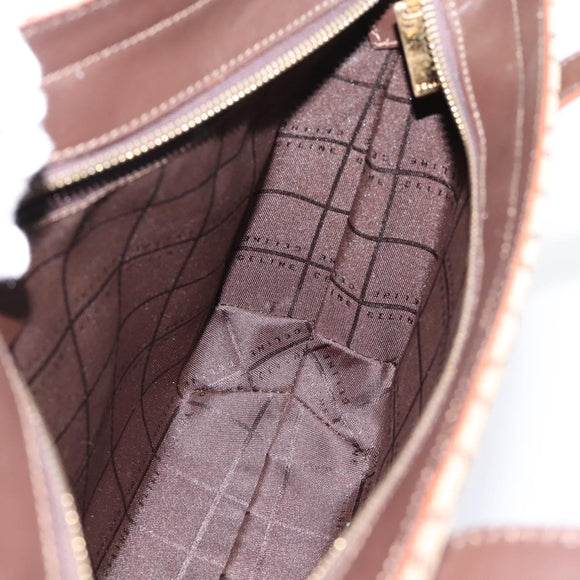 CELINE C Macadam Tote Bag Canvas Beige Gold Tone Auth 207349A