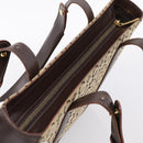 CELINE C Macadam Tote Bag Canvas Beige Gold Tone Auth 207349A-6