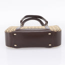 CELINE C Macadam Tote Bag Canvas Beige Gold Tone Auth 207349A-9