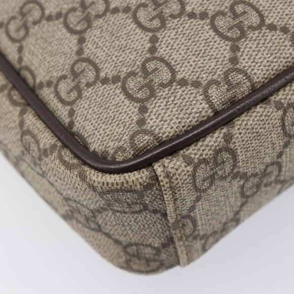 GUCCI GG Supreme Shoulder Bag PVC Beige Silver 122754 Auth 207351A