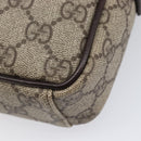 GUCCI GG Supreme Shoulder Bag PVC Beige Silver 122754 Auth 207351A-17