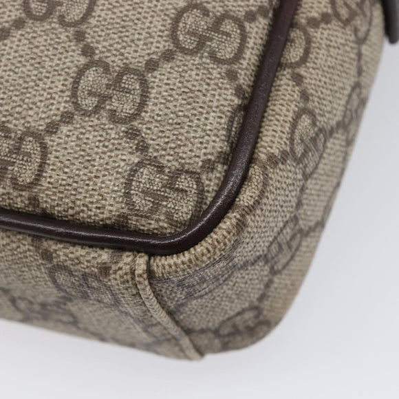 GUCCI GG Supreme Shoulder Bag PVC Beige Silver 122754 Auth 207351A