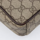 GUCCI GG Supreme Shoulder Bag PVC Beige Silver 122754 Auth 207351A-18
