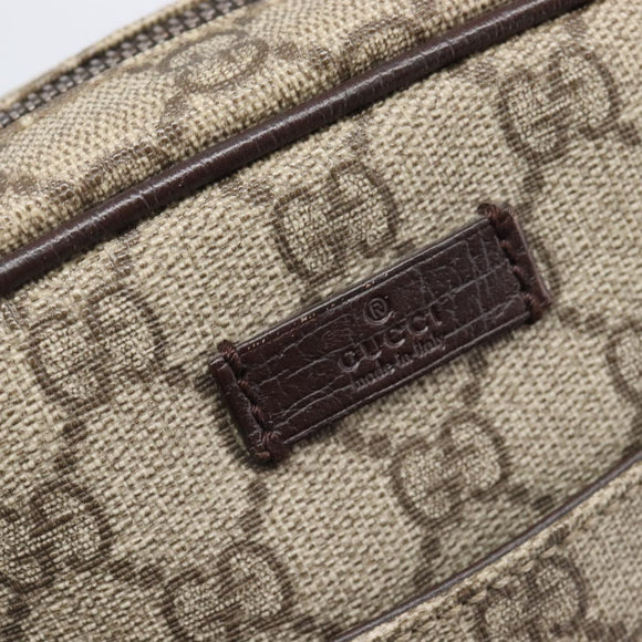 GUCCI GG Supreme Shoulder Bag PVC Beige Silver 122754 Auth 207351A