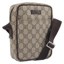 GUCCI GG Supreme Shoulder Bag PVC Beige Silver 122754 Auth 207351A-1