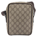 GUCCI GG Supreme Shoulder Bag PVC Beige Silver 122754 Auth 207351A-2