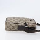 GUCCI GG Supreme Shoulder Bag PVC Beige Silver 122754 Auth 207351A-3