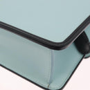 Balenciaga Hand Bag Leather 2way Light Blue Gold Silver Auth 207361A-17