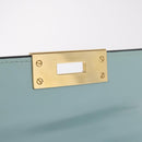Balenciaga Hand Bag Leather 2way Light Blue Gold Silver Auth 207361A-22