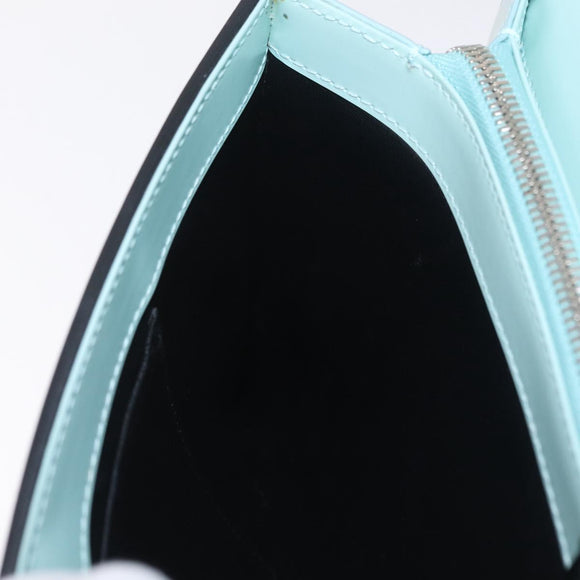 Balenciaga Hand Bag Leather 2way Light Blue Gold Silver Auth 207361A