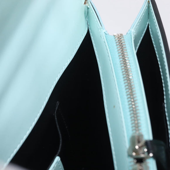 Balenciaga Hand Bag Leather 2way Light Blue Gold Silver Auth 207361A