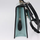 Balenciaga Hand Bag Leather 2way Light Blue Gold Silver Auth 207361A-5