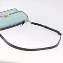Balenciaga Hand Bag Leather 2way Light Blue Gold Silver Auth 207361A-9