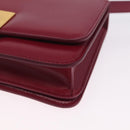 Bottega Veneta Shoulder Bag Leather Red Gold Auth 207362V-11