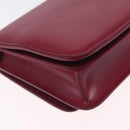 Bottega Veneta Shoulder Bag Leather Red Gold Auth 207362V-12