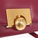 Bottega Veneta Shoulder Bag Leather Red Gold Auth 207362V-14