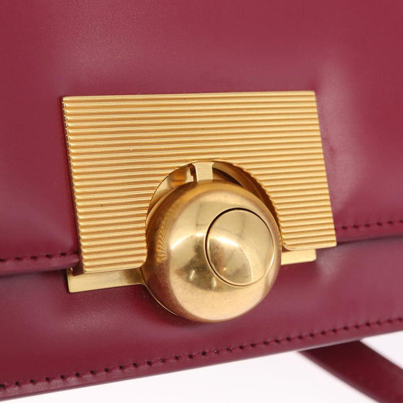 Bottega Veneta Shoulder Bag Leather Red Gold Auth 207362V