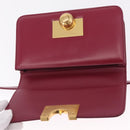 Bottega Veneta Shoulder Bag Leather Red Gold Auth 207362V-15