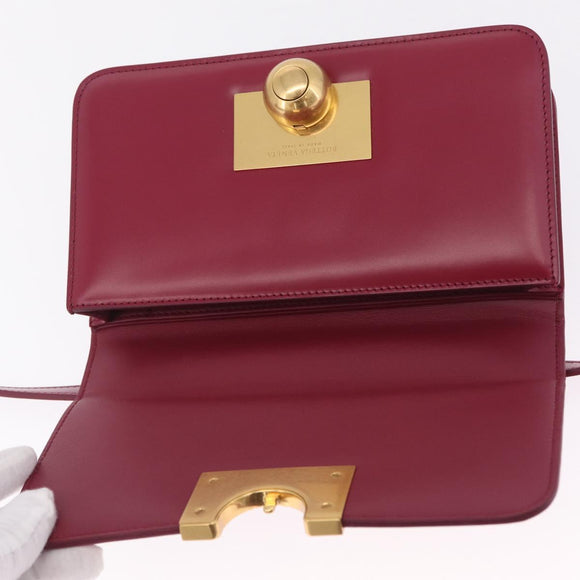 Bottega Veneta Shoulder Bag Leather Red Gold Auth 207362V