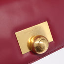 Bottega Veneta Shoulder Bag Leather Red Gold Auth 207362V-17