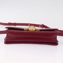 Bottega Veneta Shoulder Bag Leather Red Gold Auth 207363V-11