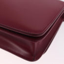 Bottega Veneta Shoulder Bag Leather Red Gold Auth 207363V-15