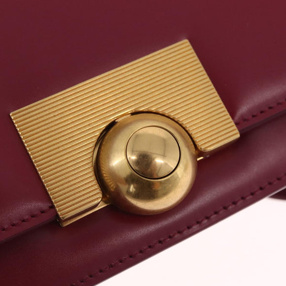 Bottega Veneta Shoulder Bag Leather Red Gold Auth 207363V