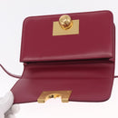 Bottega Veneta Shoulder Bag Leather Red Gold Auth 207363V-17