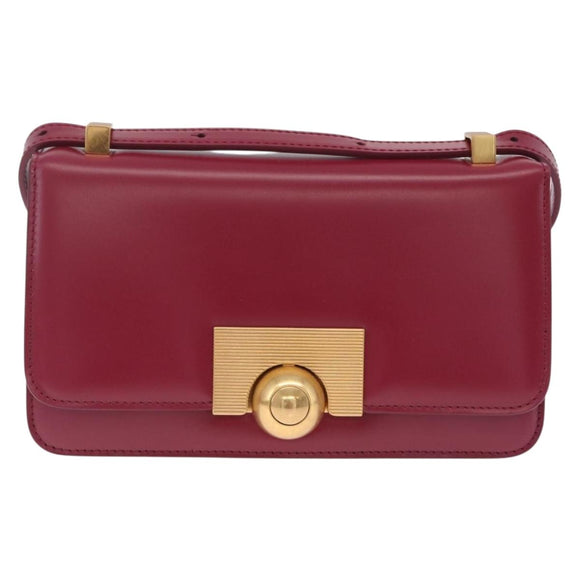 Bottega Veneta Shoulder Bag Leather Red Gold Auth 207363V