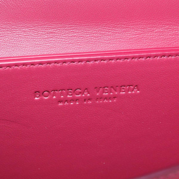 Bottega Veneta Shoulder Bag Leather Red Gold Auth 207363V