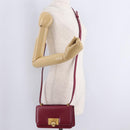 Bottega Veneta Shoulder Bag Leather Red Gold Auth 207363V-26