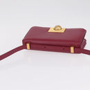 Bottega Veneta Shoulder Bag Leather Red Gold Auth 207363V-6