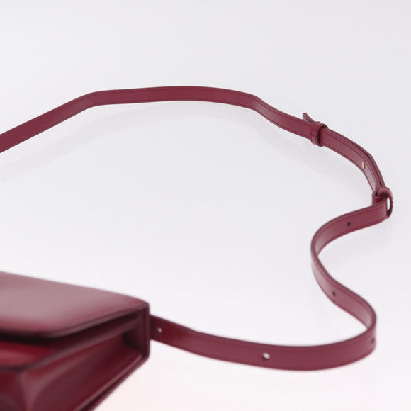 Bottega Veneta Shoulder Bag Leather Red Gold Auth 207363V
