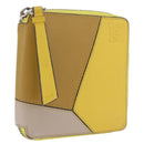 LOEWE Puzzle Anagram Wallet Leather Yellow Silver Auth 207366-1
