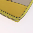 LOEWE Puzzle Anagram Wallet Leather Yellow Silver Auth 207366-10