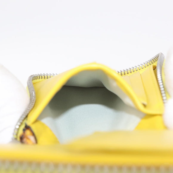 LOEWE Puzzle Anagram Wallet Leather Yellow Silver Auth 207366