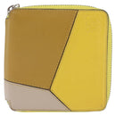 LOEWE Puzzle Anagram Wallet Leather Yellow Silver Auth 207366-2