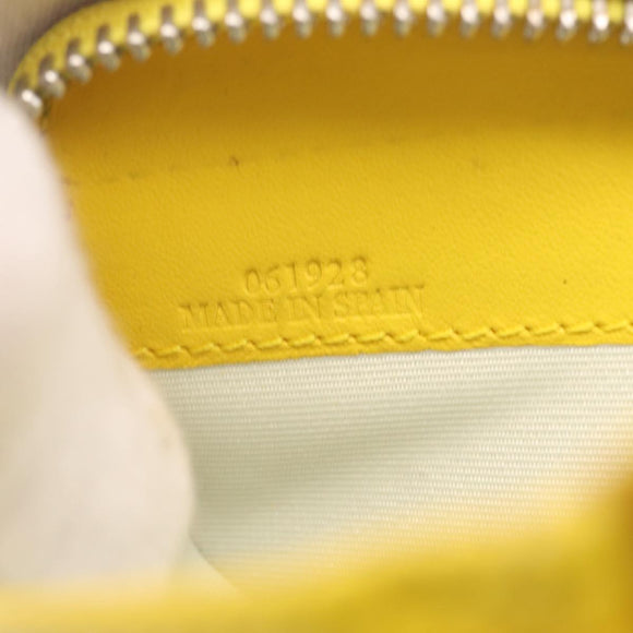 LOEWE Puzzle Anagram Wallet Leather Yellow Silver Auth 207366