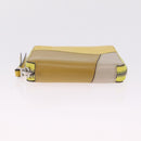 LOEWE Puzzle Anagram Wallet Leather Yellow Silver Auth 207366-5
