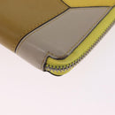 LOEWE Puzzle Anagram Wallet Leather Yellow Silver Auth 207366-8