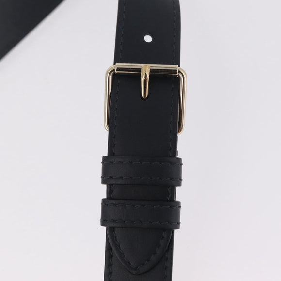 Christian Dior Trotter Canvas Oblique Shoulder Bag Navy Gold Auth 207367SAV