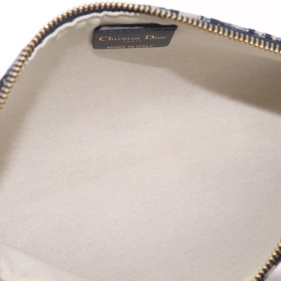 Christian Dior Trotter Canvas Oblique Shoulder Bag Navy Gold Auth 207367SAV