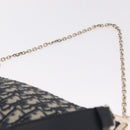 Christian Dior Trotter Canvas Oblique Shoulder Bag Navy Gold Auth 207367SAV-8