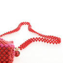 kate Spade Shoulder Bag Beads 2way Red Gold Auth 207369A-11